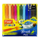 Flair Creative Brush Pen With Flexible Tip - Pack of 12 - SCOOBOO - Brush Pens