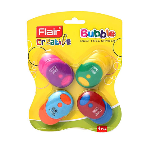 Flair Creative Bubble Dust Free Eraser Pack Of 4 - SCOOBOO - Eraser & Correction