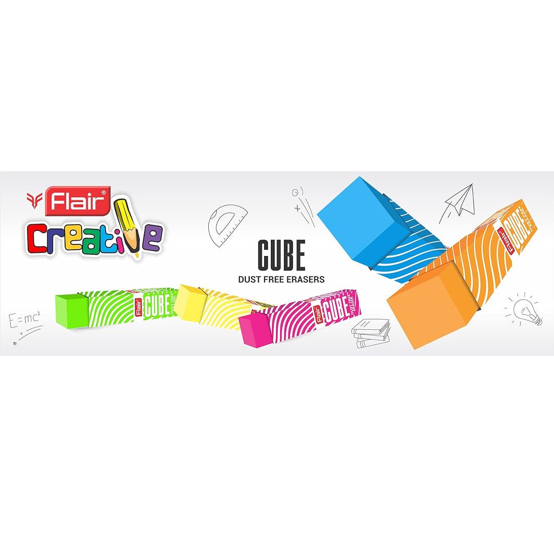 Flair Creative Series Cube Eraser - Pack of 2 - SCOOBOO - Eraser & Correction