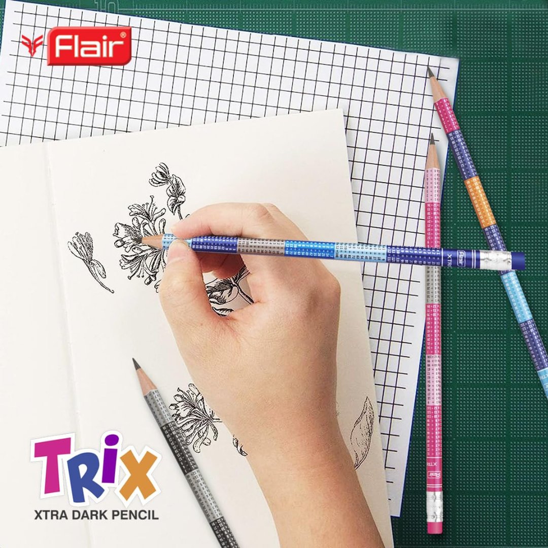 Flair Creative Trix Xtra Dark 10 Pencil Set With 1 Sharpner - SCOOBOO - FCWP - 04 - PENCIL