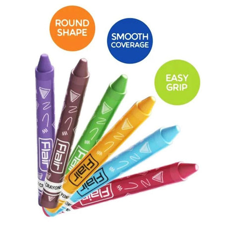 Flair Creative Wax Crayons Pack of 12 & Pack of 24 - SCOOBOO - Crayons