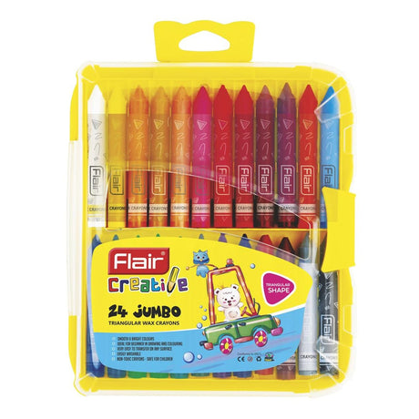 Flair Creative Wax Crayons Pack of 12 & Pack of 24 - SCOOBOO - Crayons