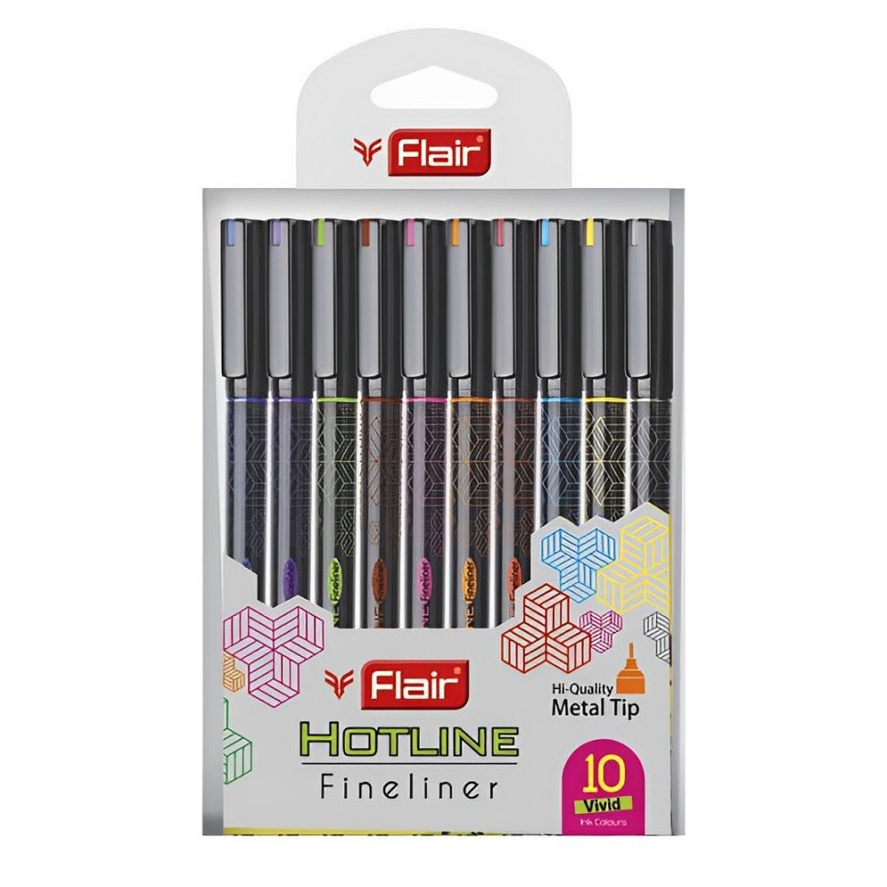 Flair Hotline Fineliner Pack Of 10 - SCOOBOO - HOTLINE - Fineliners