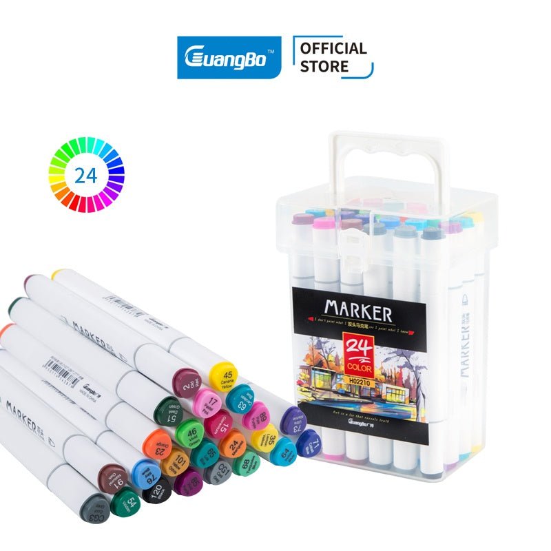 Guangbo Dual Tip Art Markers Set - SCOOBOO - H02210 - Highlighter