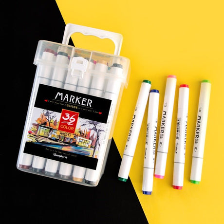 Guangbo Dual Tip Art Markers Set - SCOOBOO - H02211 - Highlighter