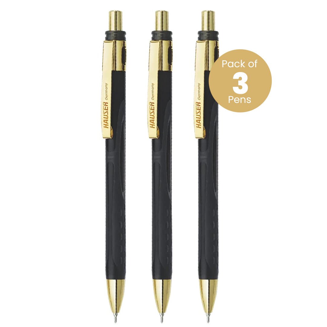 Hauser Ultra Gold Ball Pen Pack Of 3 - SCOOBOO - Ball Pen