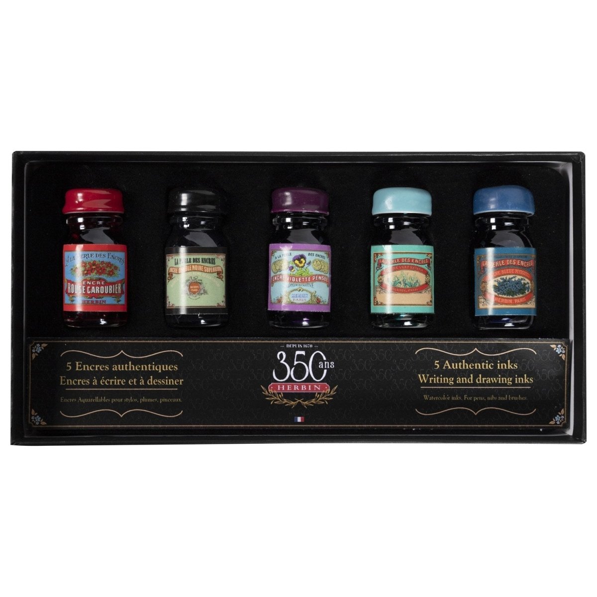 Herbin 350th Anniversary Ink Bottle (10ML - Set of 5) 18900T - SCOOBOO - HB_350_INKBTL_10ML_ST5_18900T - Ink Bottle