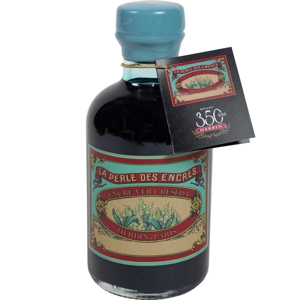 Herbin 350th Anniversary Ink Bottle (Vert Reseda - 500ML) 12938T - SCOOBOO - HB_350_INKBTL_VERTRESEDA_500ML_12938T - Ink Bottle