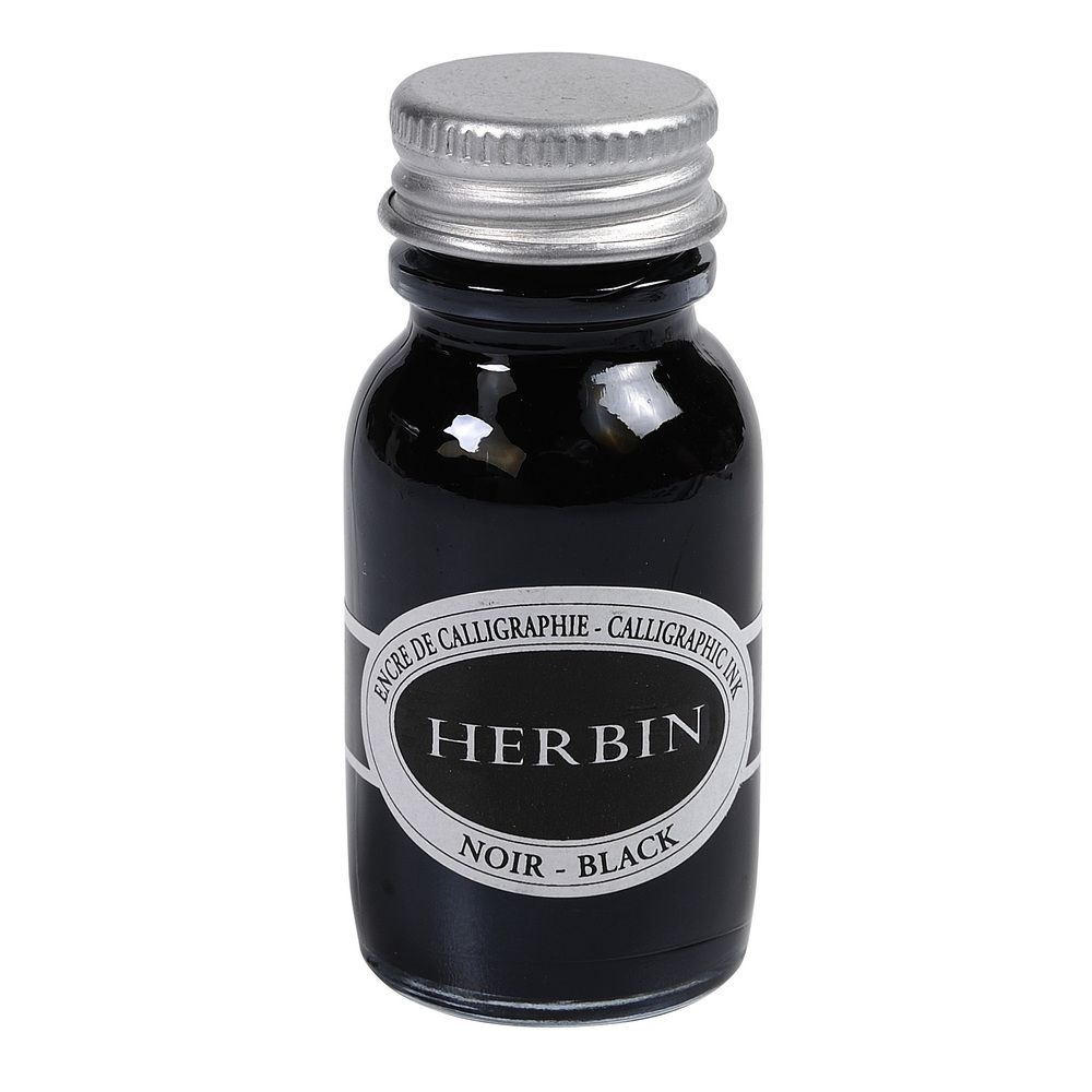 Herbin Calligraphy Ink Bottle (Black - 15ML) 12409T - SCOOBOO - HB_CALI_INKBTL_BLK_15ML_12409T - Ink Bottle