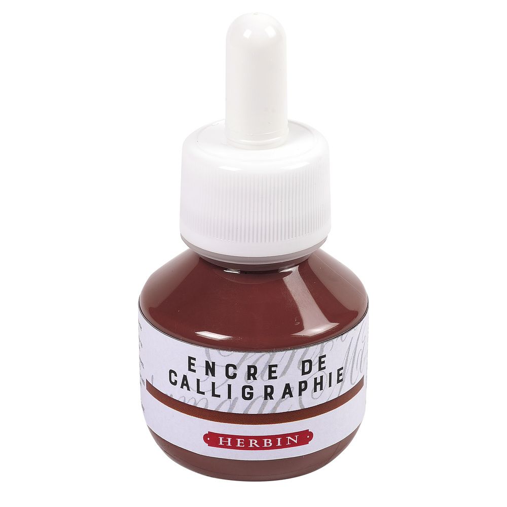 Herbin Calligraphy Ink Bottle (Brown - 50ML) 11440T - SCOOBOO - HB_CALI_INKBTL_BRW_50ML_11440T - Ink Bottle