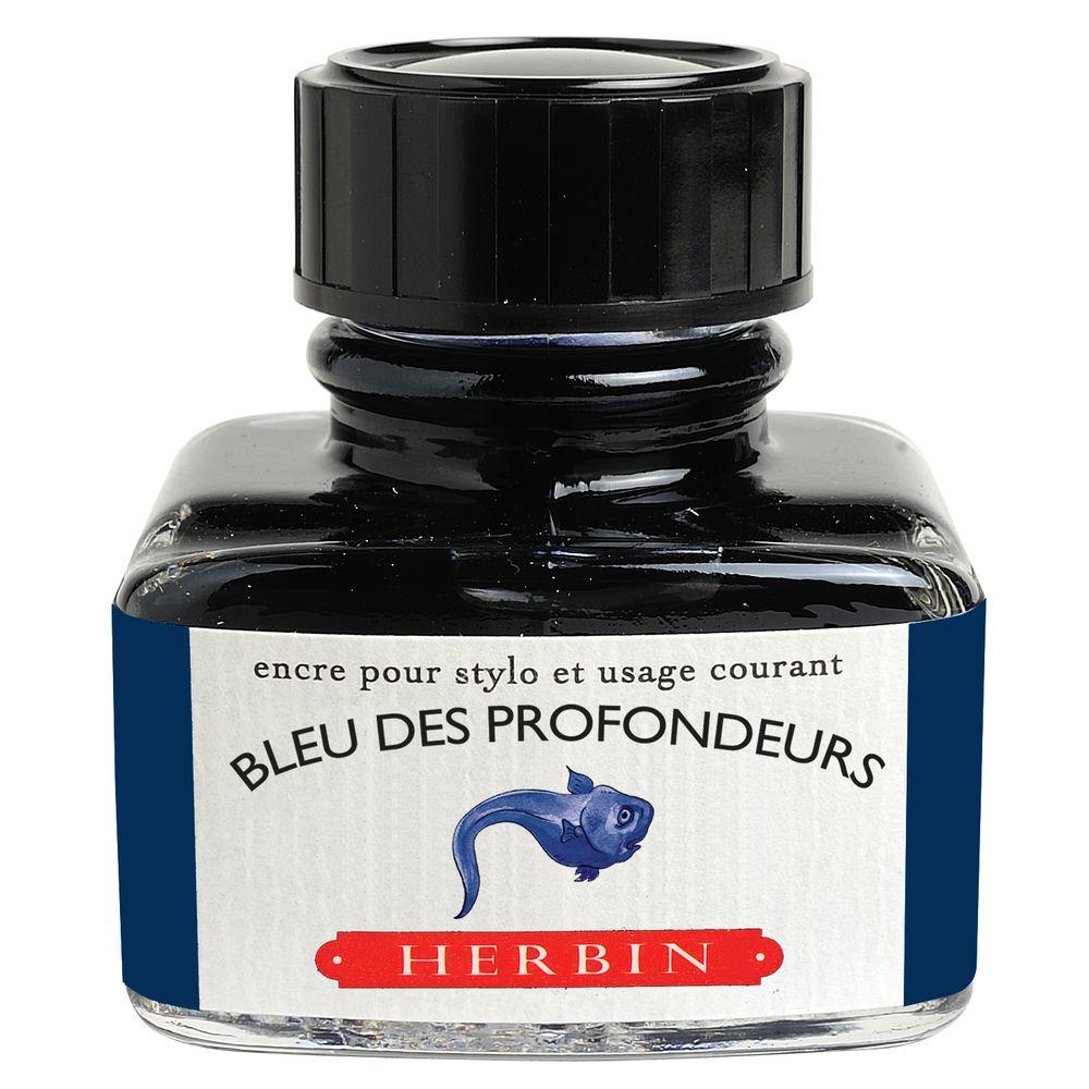 Herbin "D" Ink Bottle (Bleu des Profondeurs - 30ML) 13018T - SCOOBOO - HB_D_INKBTL_BLUPRFNDUR_30ML_13018T - Ink Cartridge