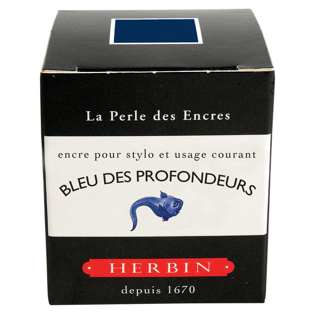 Herbin "D" Ink Bottle (Bleu des Profondeurs - 30ML) 13018T - SCOOBOO - HB_D_INKBTL_BLUPRFNDUR_30ML_13018T - Ink Cartridge