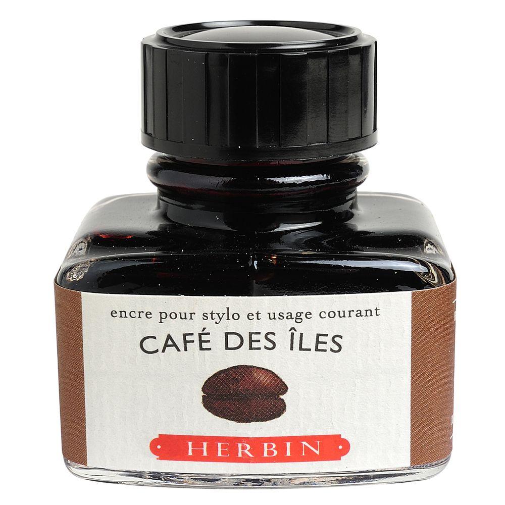 Herbin "D" Ink Bottle (Cafe des Iles - 30ML) 13046T - SCOOBOO - HB_D_INKBTL_CAFEILES_30ML_13046T - Ink Cartridge