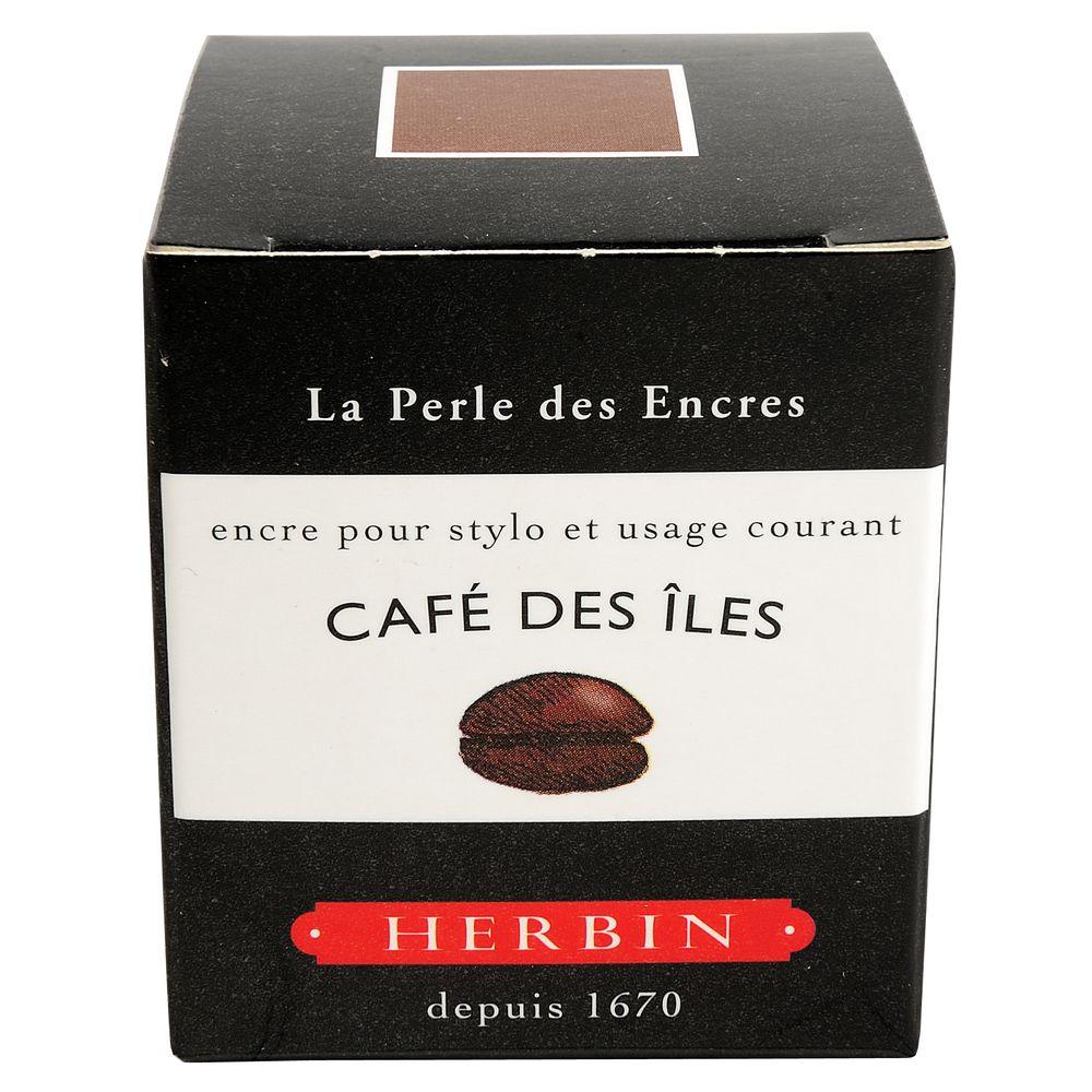Herbin "D" Ink Bottle (Cafe des Iles - 30ML) 13046T - SCOOBOO - HB_D_INKBTL_CAFEILES_30ML_13046T - Ink Cartridge