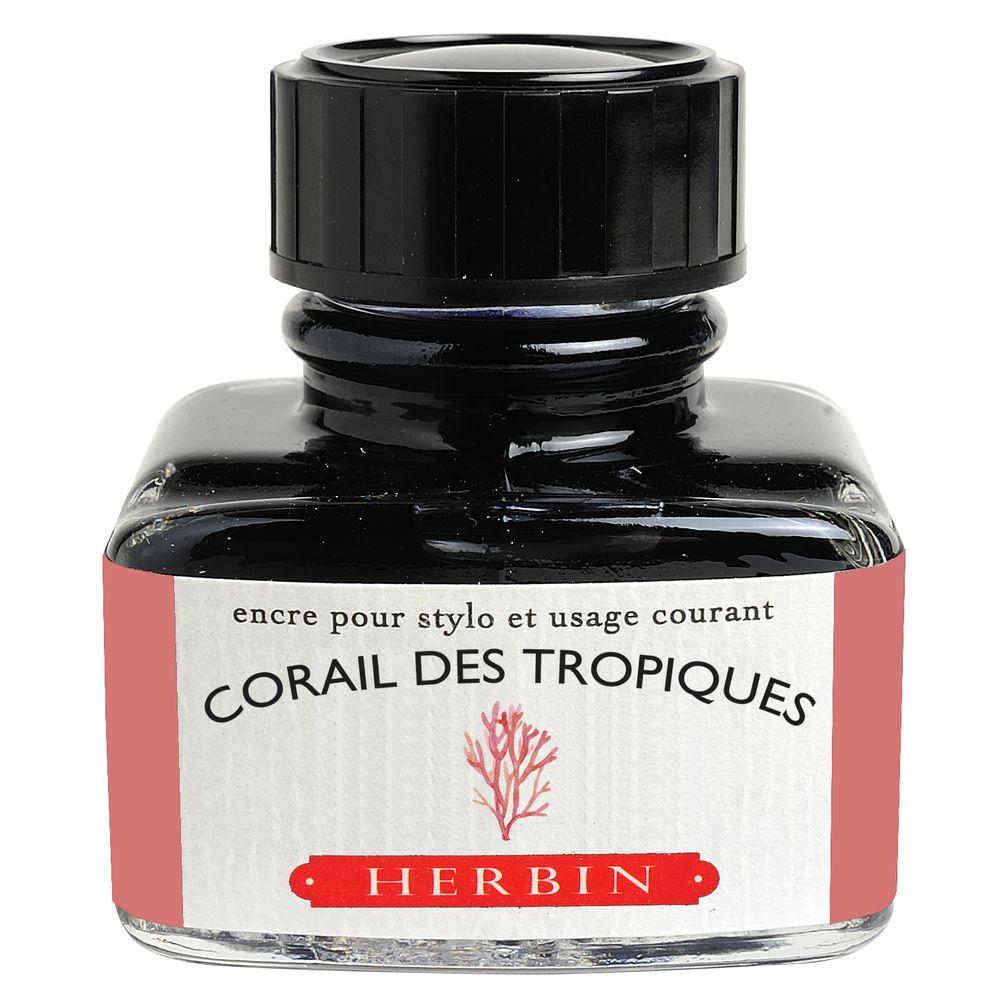 Herbin "D" Ink Bottle (Corail des Tropiques - 30ML) 13059T - SCOOBOO - HB_D_INKBTL_CRLTRPQUS_30ML_13059T - Ink Cartridge