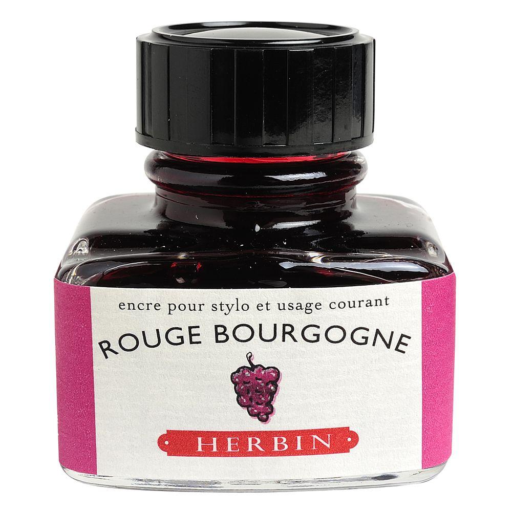 Herbin "D" Ink Bottle (Rouge Bourgogne - 30ML) 13028T - SCOOBOO - HB_D_INKBTL_RGEBORGNE_30ML_13028T - Ink Cartridge