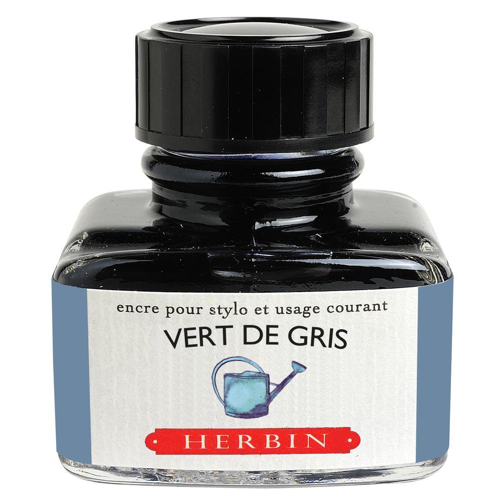 Herbin "D" Ink Bottle (Vert de Gris - 30ML) 13007T - SCOOBOO - HB_D_INKBTL_VERTGRIS_30ML_13007T - Ink Cartridge