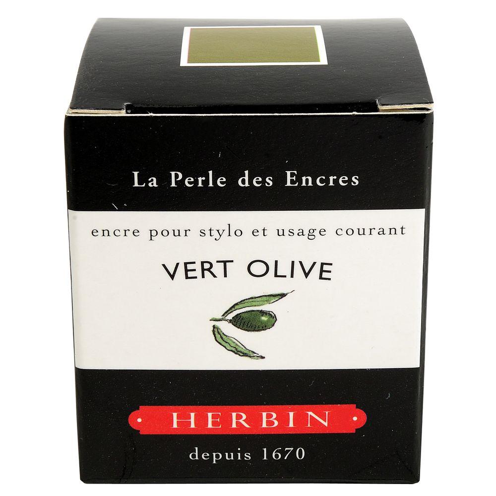 Herbin "D" Ink Bottle (Vert Olive - 30ML) 13036T - SCOOBOO - HB_D_INKBTL_VERTOLIVE_30ML_13036T - Ink Bottle