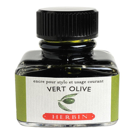 Herbin "D" Ink Bottle (Vert Olive - 30ML) 13036T - SCOOBOO - HB_D_INKBTL_VERTOLIVE_30ML_13036T - Ink Bottle