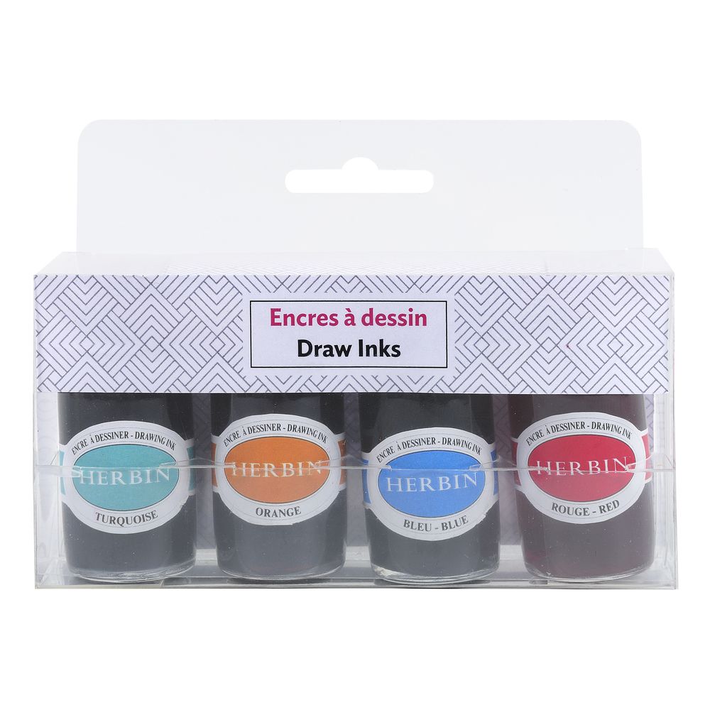 Herbin Drawing Ink Bottle (15ML - Set of 4) 11701T - SCOOBOO - HB_DRW_INKBTL_15ML_ST4_11701T - Ink Bottle