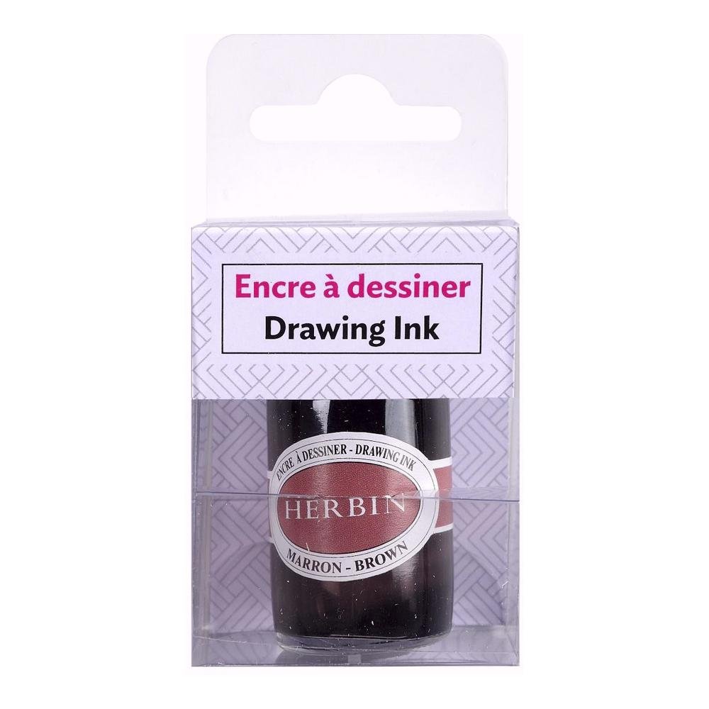 Herbin Drawing Ink Bottle (Brown - 15ML) 12645T - SCOOBOO - HB_DRW_INKBTL_BRW_15ML_12645T - Ink Bottle
