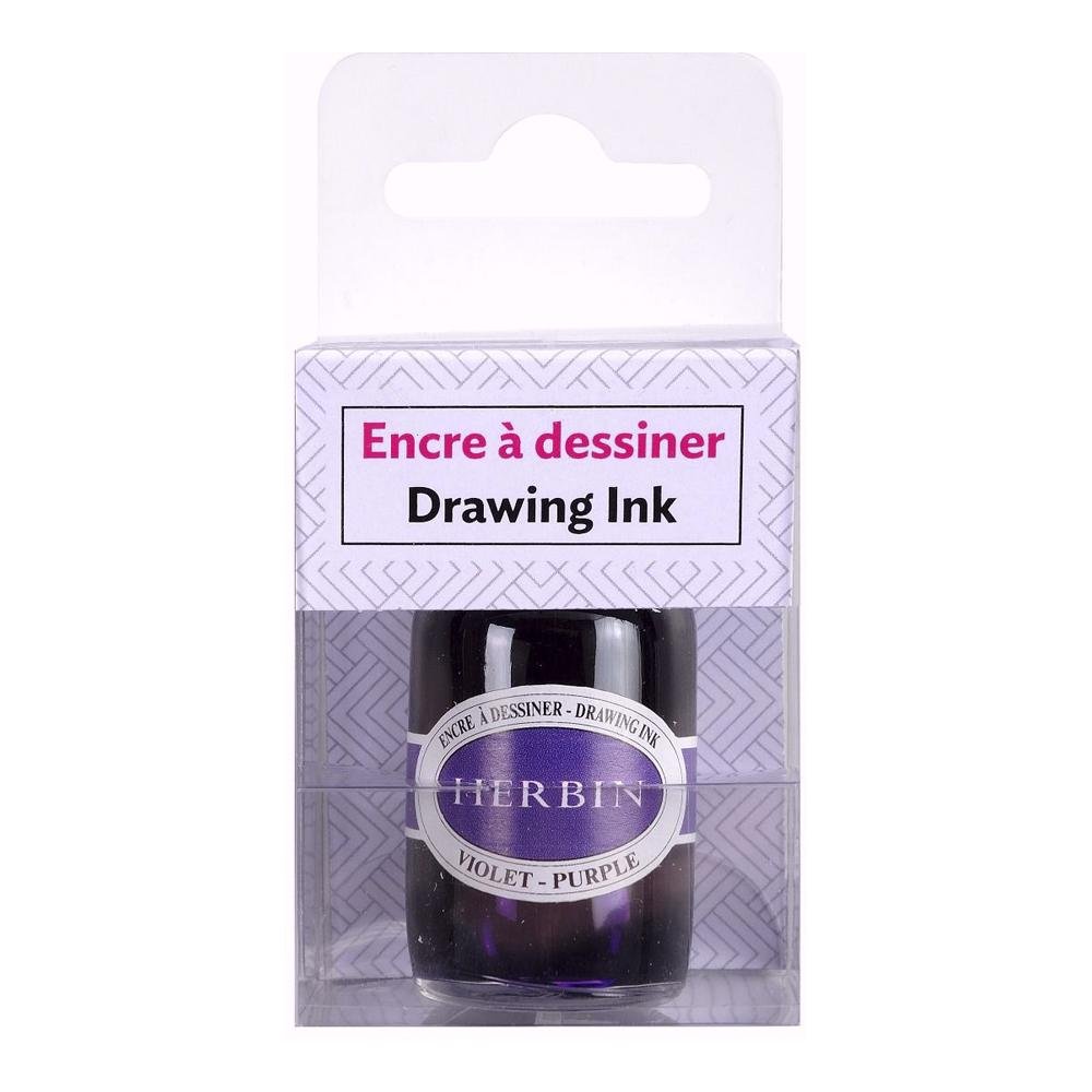 Herbin Drawing Ink Bottle (Purple - 15ML) 12677T - SCOOBOO - HB_DRW_INKBTL_PPL_15ML_12677T - Ink Bottle