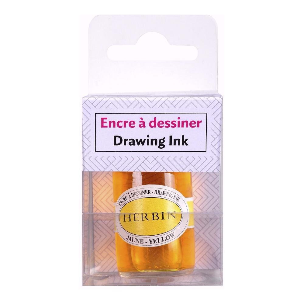 Herbin Drawing Ink Bottle (Yellow - 15ML) 12653T - SCOOBOO - HB_DRW_INKBTL_YLW_15ML_12653T - Ink Bottle