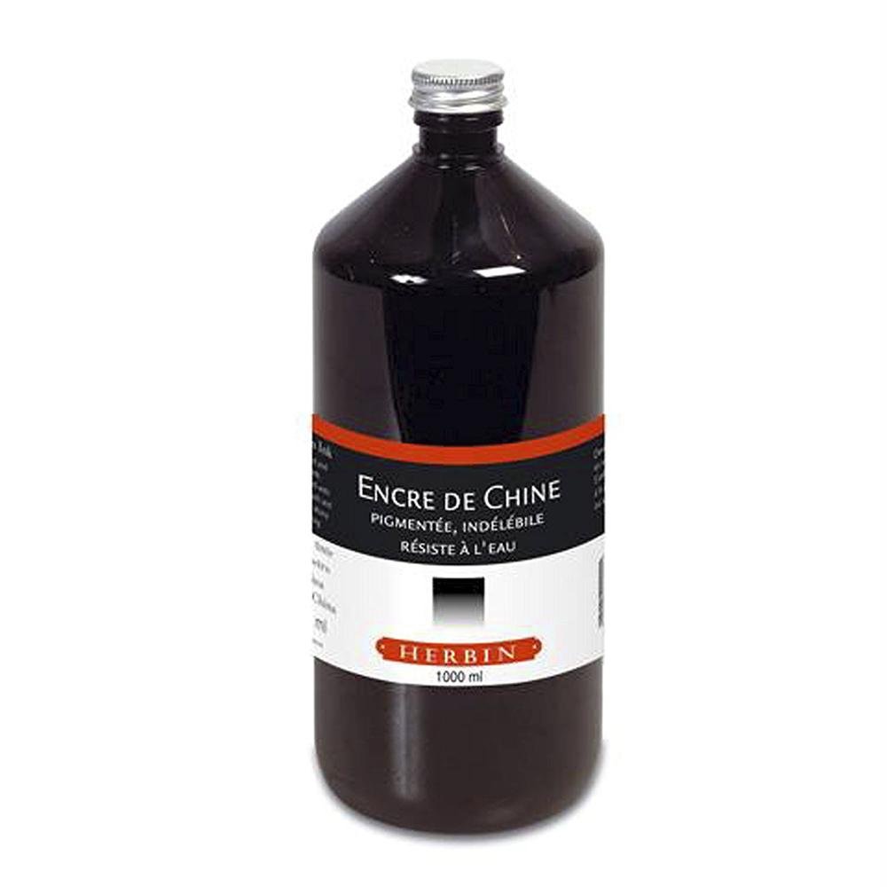 Herbin Indian Ink Bottle (Black - 1000ML) 11009T - SCOOBOO - HB_IND_INKBTL_BLK_1L_11009T - Ink Bottle
