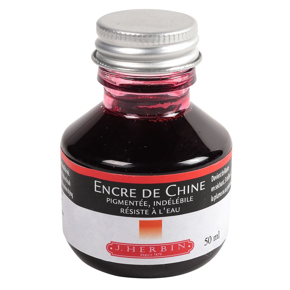 Herbin Indian Ink Bottle (Red - 50ML) 11220T - SCOOBOO - HB_IND_INKBTL_RED_50ML_11220T - Ink Bottle