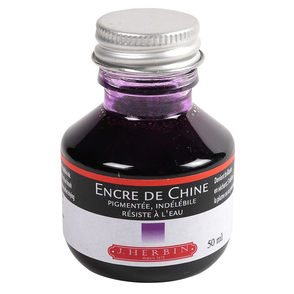 Herbin Indian Ink Bottle (Violet - 50ML) 11270T - SCOOBOO - HB_IND_INKBTL_VLT_50ML_11270T - Ink Bottle