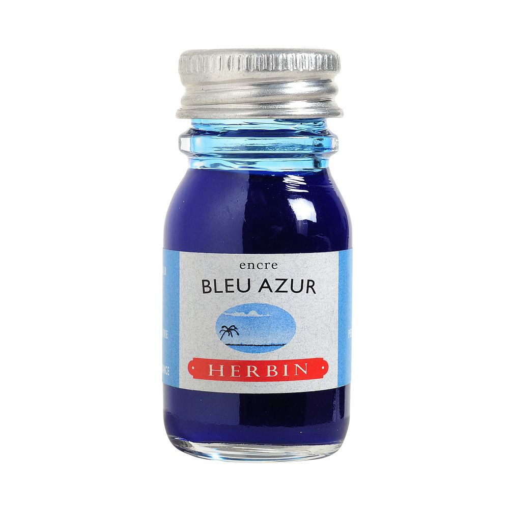 Herbin Ink Bottle (Bleu Azur - 10ML) 11512T - SCOOBOO - HB_INKBTL_BLUAZUR_10ML_11512T - Ink Bottle