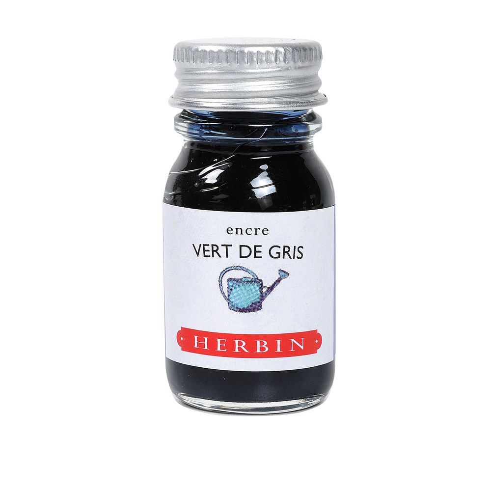 Herbin Ink Bottle (Vert de Gris - 10ML) 11507T - SCOOBOO - HB_INKBTL_VERTGRIS_10ML_11507T - Ink Bottle