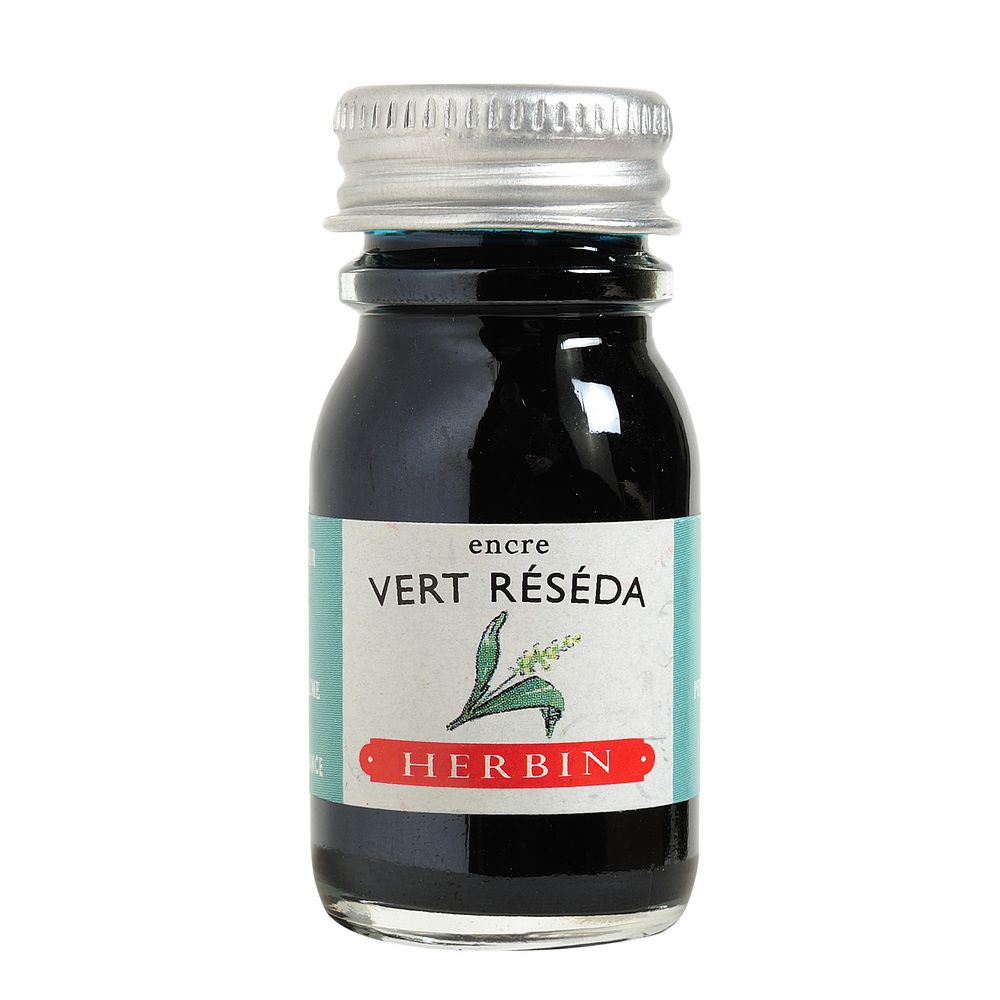 Herbin Ink Bottle (Vert Reseda - 10ML) 11538T - SCOOBOO - HB_INKBTL_VERTRESEDA_10ML_11538T - Ink Bottle