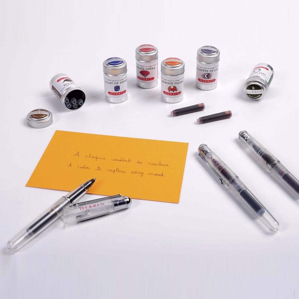Herbin Ink Cartridge (Ambre de Birmanie - Pack of 6) 20141T - SCOOBOO - HB_INKCART_AMBREBIRMANIE_PK6_20141T - Ink Cartridge