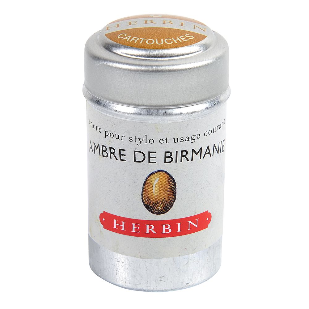 Herbin Ink Cartridge (Ambre de Birmanie - Pack of 6) 20141T - SCOOBOO - HB_INKCART_AMBREBIRMANIE_PK6_20141T - Ink Cartridge