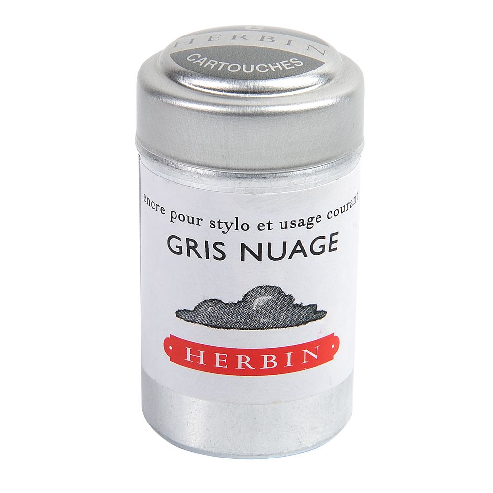 Herbin Ink Cartridge (Gris Nuage - Pack of 6) 20108T - SCOOBOO - HB_INKCART_GRISNUAGE_PK6_20108T - Ink Cartridge