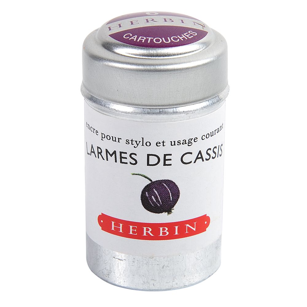 Herbin Ink Cartridge (Larmes de Cassis - Pack of 6) 20178T - SCOOBOO - HB_INKCART_LARMESCASSIS_PK6_20178T - Ink Cartridge