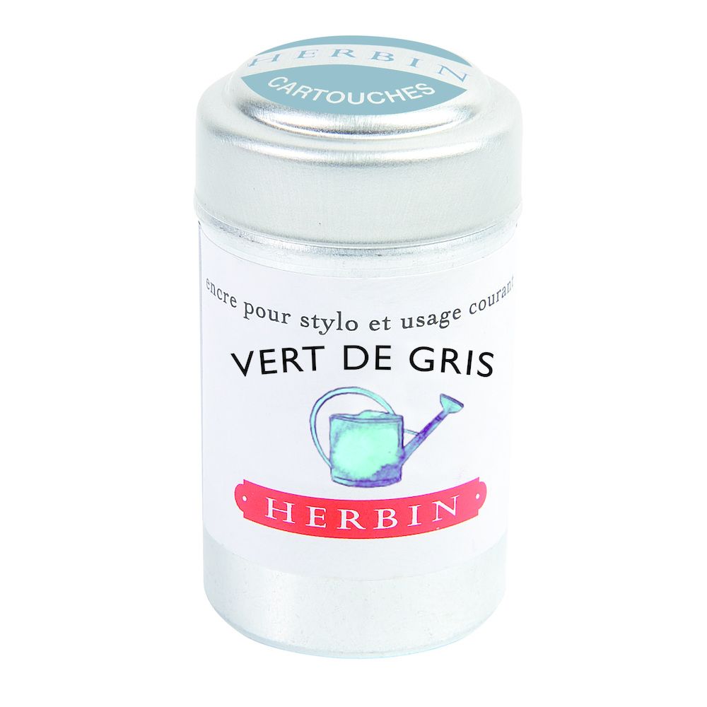 Herbin Ink Cartridge (Vert de Gris - Pack of 6) 20107T - SCOOBOO - HB_INKCART_VERTDEGRIS_PK6_20107T - Ink Cartridge