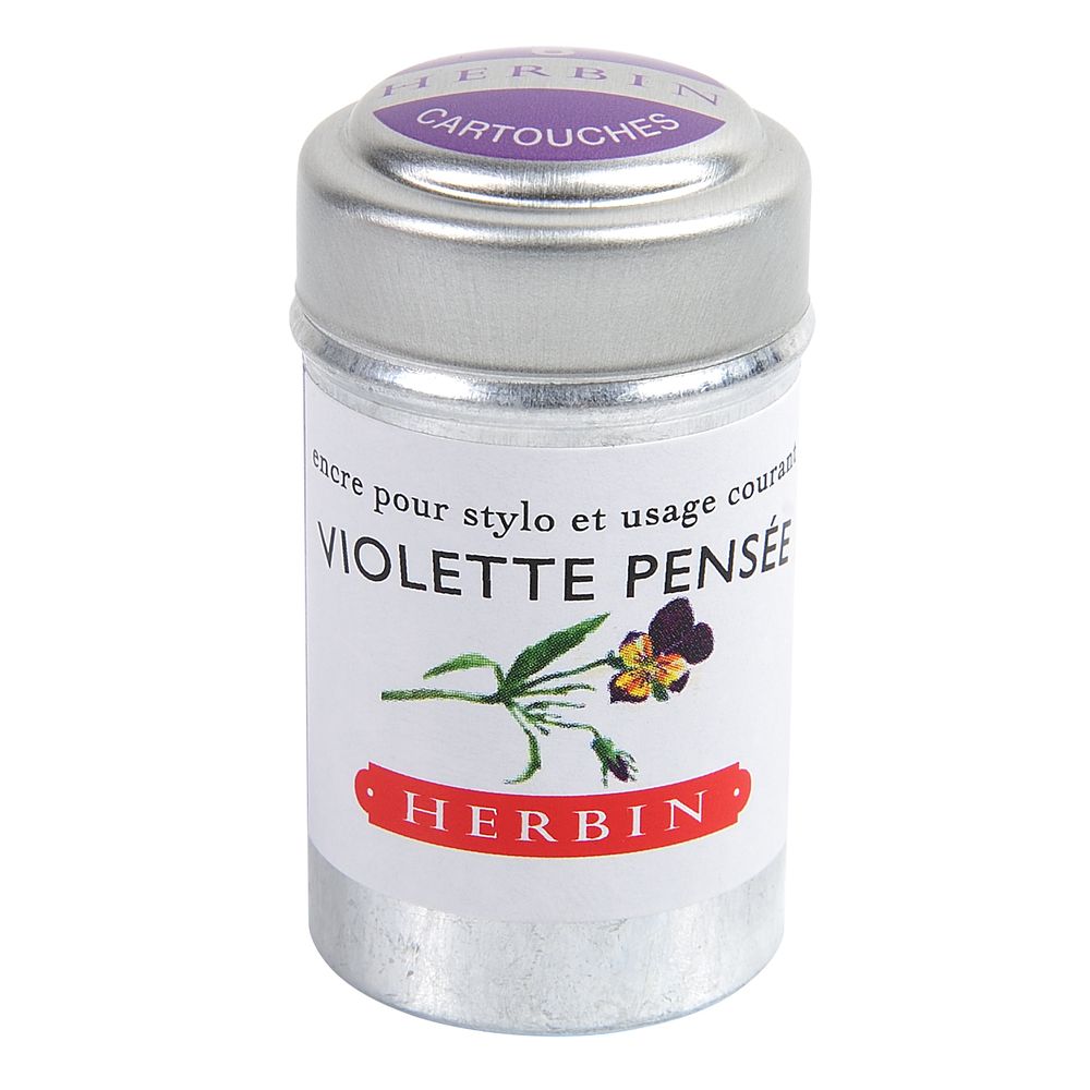 Herbin Ink Cartridge (Violette Pensee - Pack of 6) 20177T - SCOOBOO - HB_INKCART_VLTPENSEE_PK6_20177T - Ink Cartridge