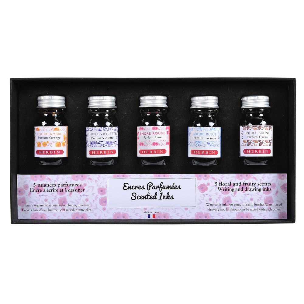 Herbin Perfumed Ink Bottle (10ML - Set of 5) 18700T - SCOOBOO - HB_PRFM_INKBTL_10ML_ST5_18700T - Ink Bottle