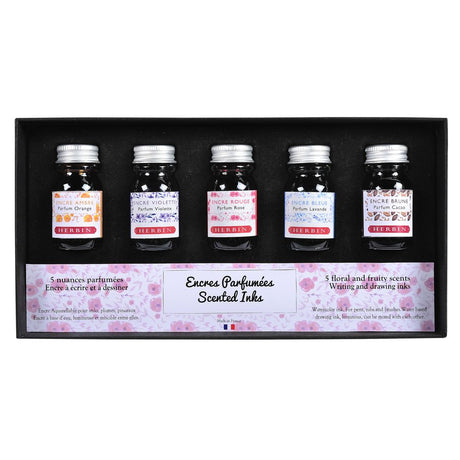 Herbin Perfumed Ink Bottle (10ML - Set of 5) 18700T - SCOOBOO - HB_PRFM_INKBTL_10ML_ST5_18700T - Ink Bottle