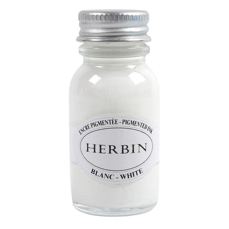 Herbin Pigmented Ink Bottle (White - 15ML) 12501T - SCOOBOO - HB_PGMT_INKBTL_WHT_15ML_12501T - Ink Bottle