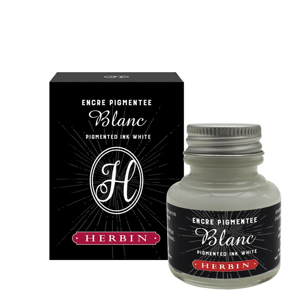 Herbin Pigmented Ink Bottle (White - 30ML) 13501T - SCOOBOO - Jacques ...