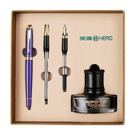 Hero 7056 3 in 1 Pen Set - Fountain & Ballpoint Pen & Art Calligraphy - SCOOBOO - 7056 - Ball Pen