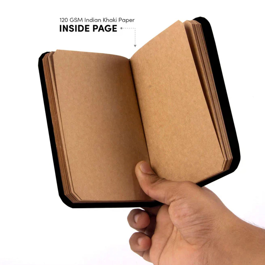 Mooch Handcrafted Khaki A5 Plain Notebook