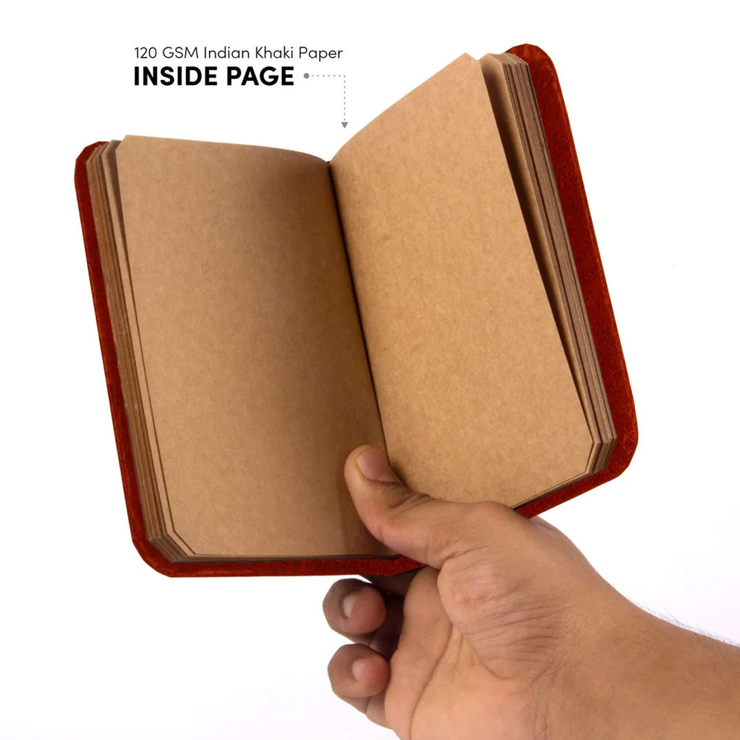 Mooch Handcrafted Khaki A5 Plain Notebook