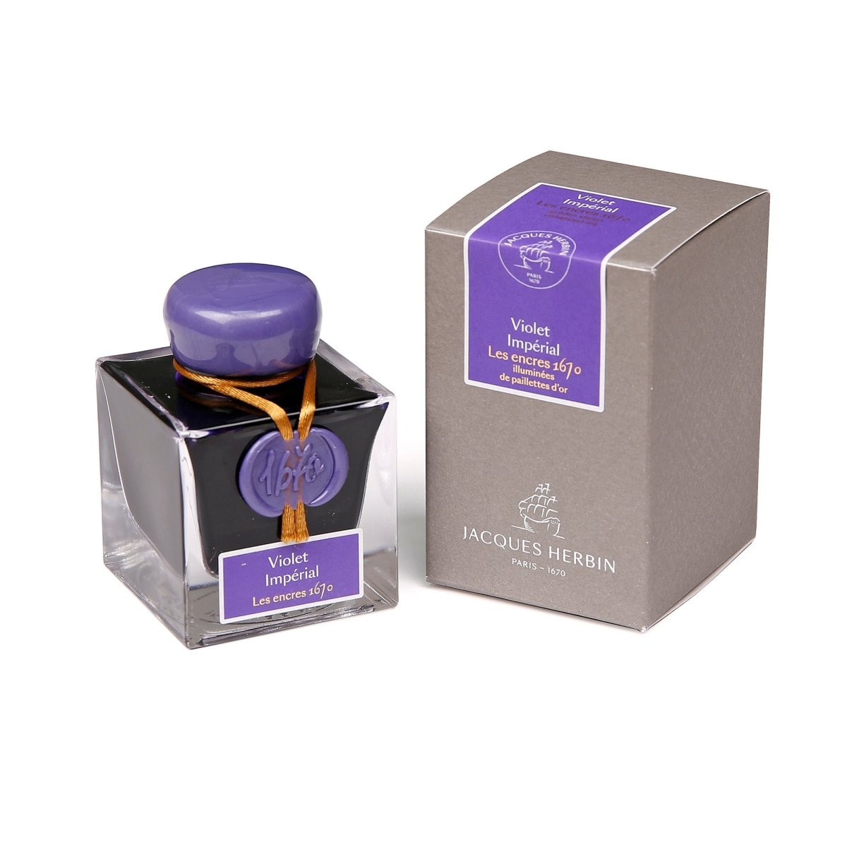 Jacques Herbin 1670 Ink Bottle (Violet Imperial - 50 ML) 15076JT - SCOOBOO - JHB_1670_INKBTL_VLTIMP_50ML_15076JT - Ink Bottle