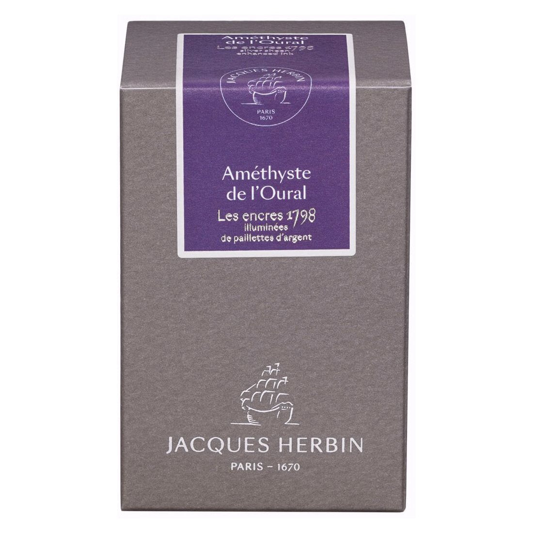 Jacques Herbin 1798 Ink Bottle (Amethyste de L'Oural - 50ML) 15579JT - SCOOBOO - JHB_1798_INKBTL_AMTHURL_50ML_15579JT - Ink Bottle