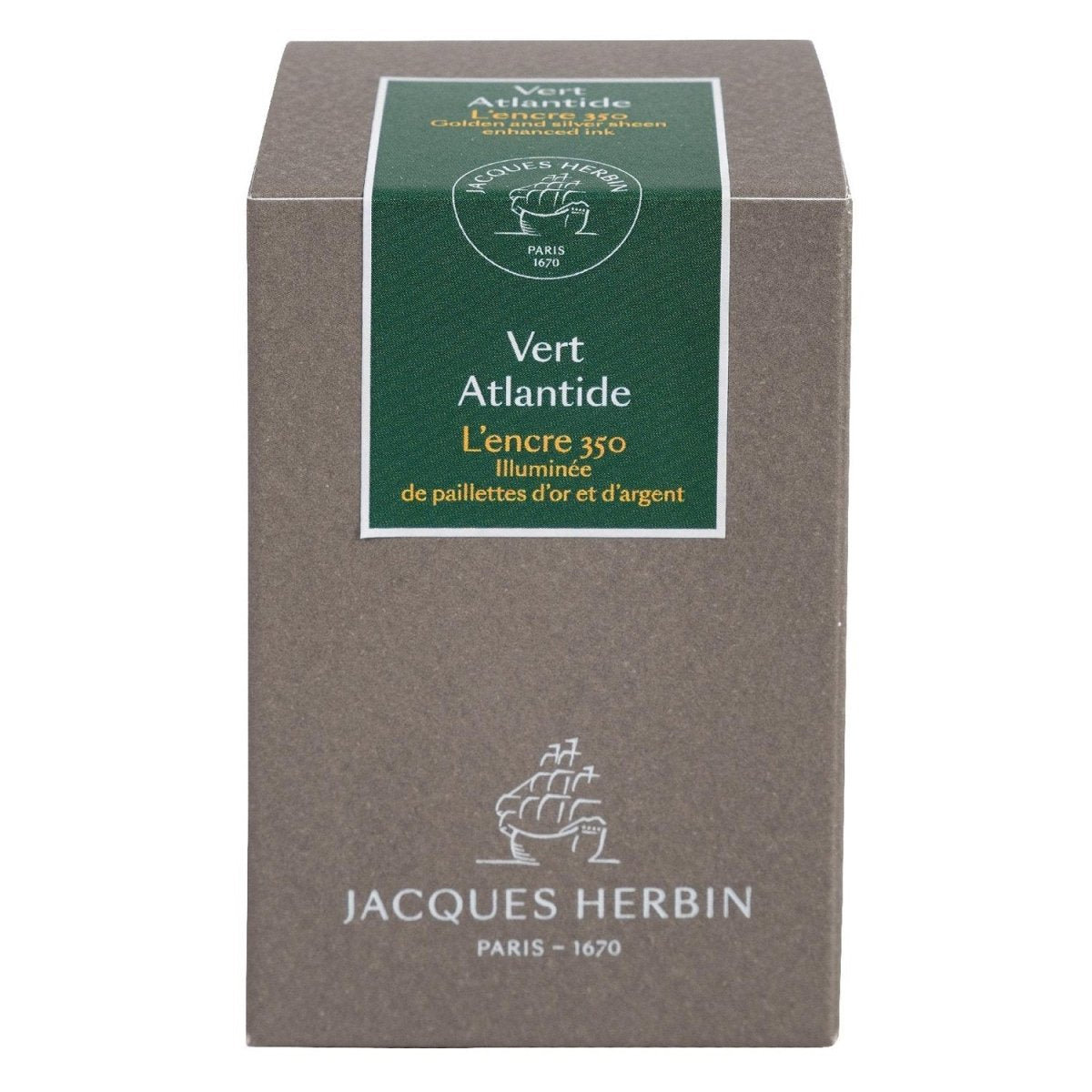 Jacques Herbin 350 Ink Bottle (Vert Atlantide - 50ML) 15139JT - SCOOBOO - JHB_350_INKBTL_VERTATLDE_50ML_15139JT - Ink Bottle