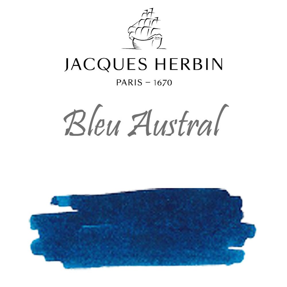 Jacques Herbin Essentielles Ink Bottle (Bleu Austral - 100 ML) 17116JT - SCOOBOO - JHB_INKBTL_BLUAUS_100ML_17116JT - Ink Bottle